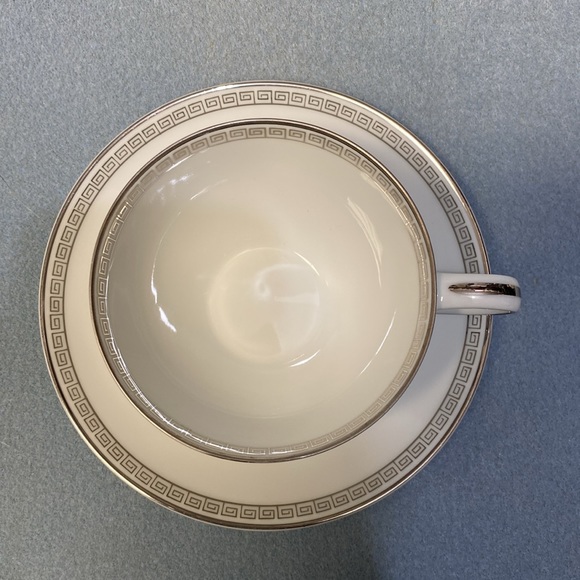 NORITAKE SILVER KEY NORITAKE CHINA PATTERN 5941 Flat Cup and Saucer Set - Picture 8 of 12